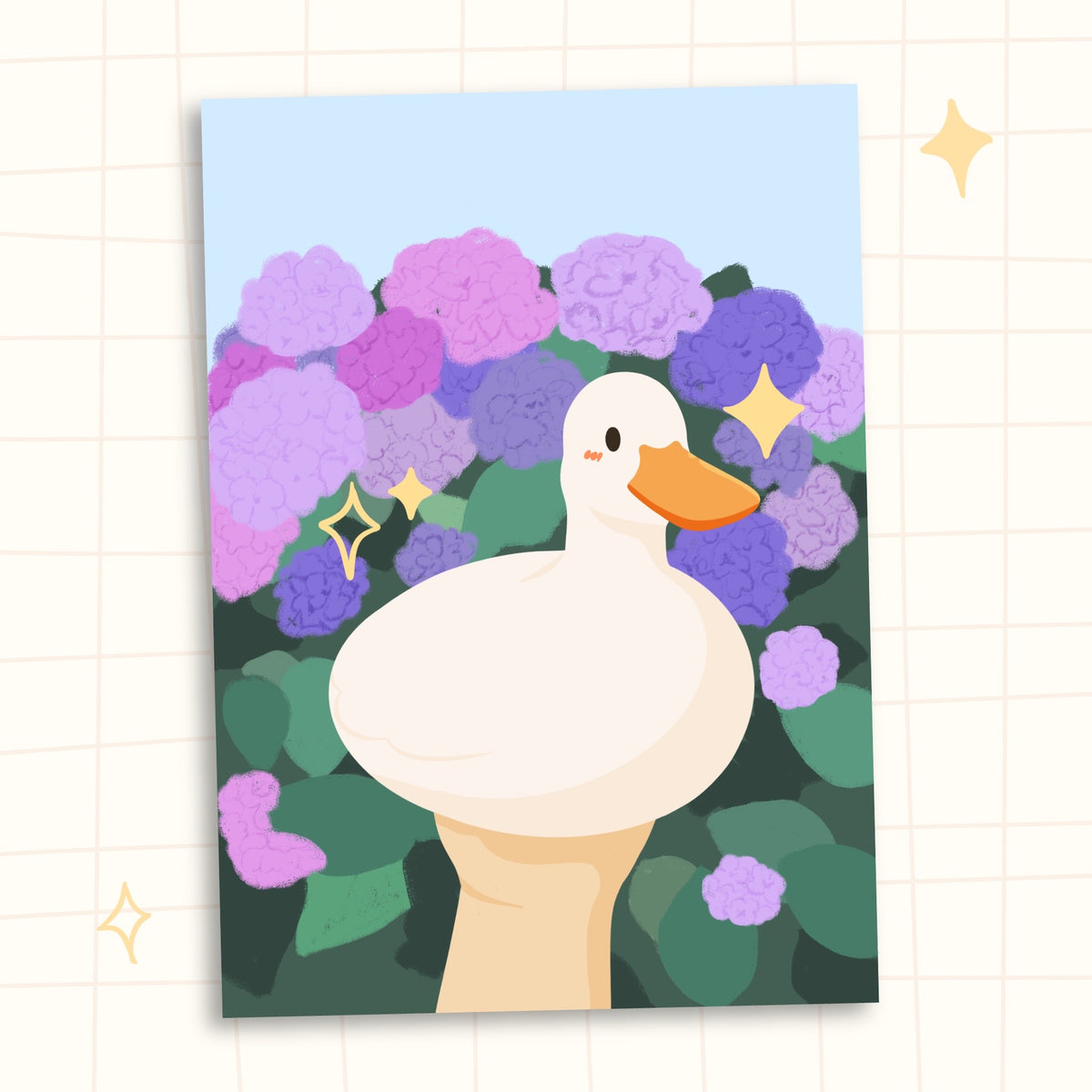 Hydrangea Duckie art print