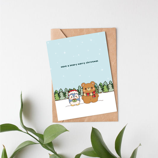 Beary Christmas greeting card