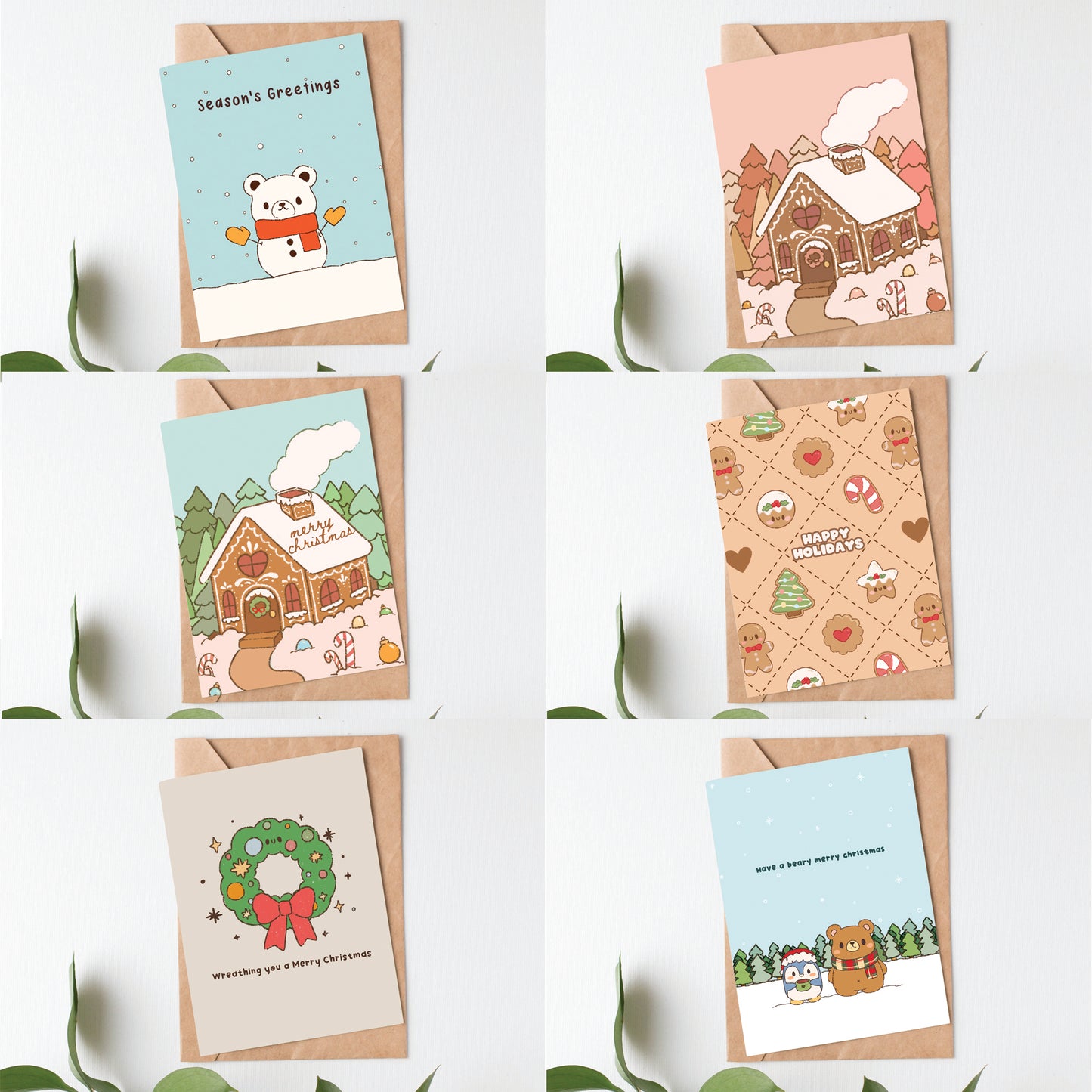 Set of 6 Holiday Greeting Cards