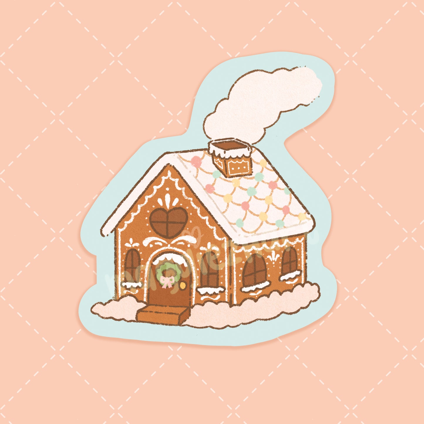 Gingerbread die cut sticker