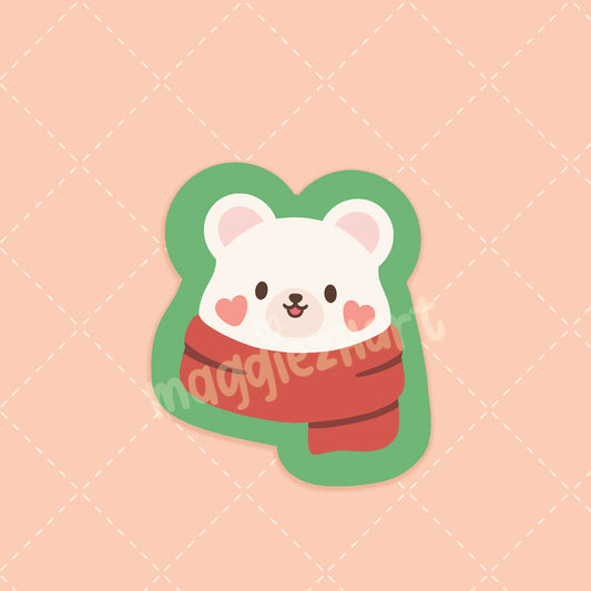 Polar bear die cut sticker