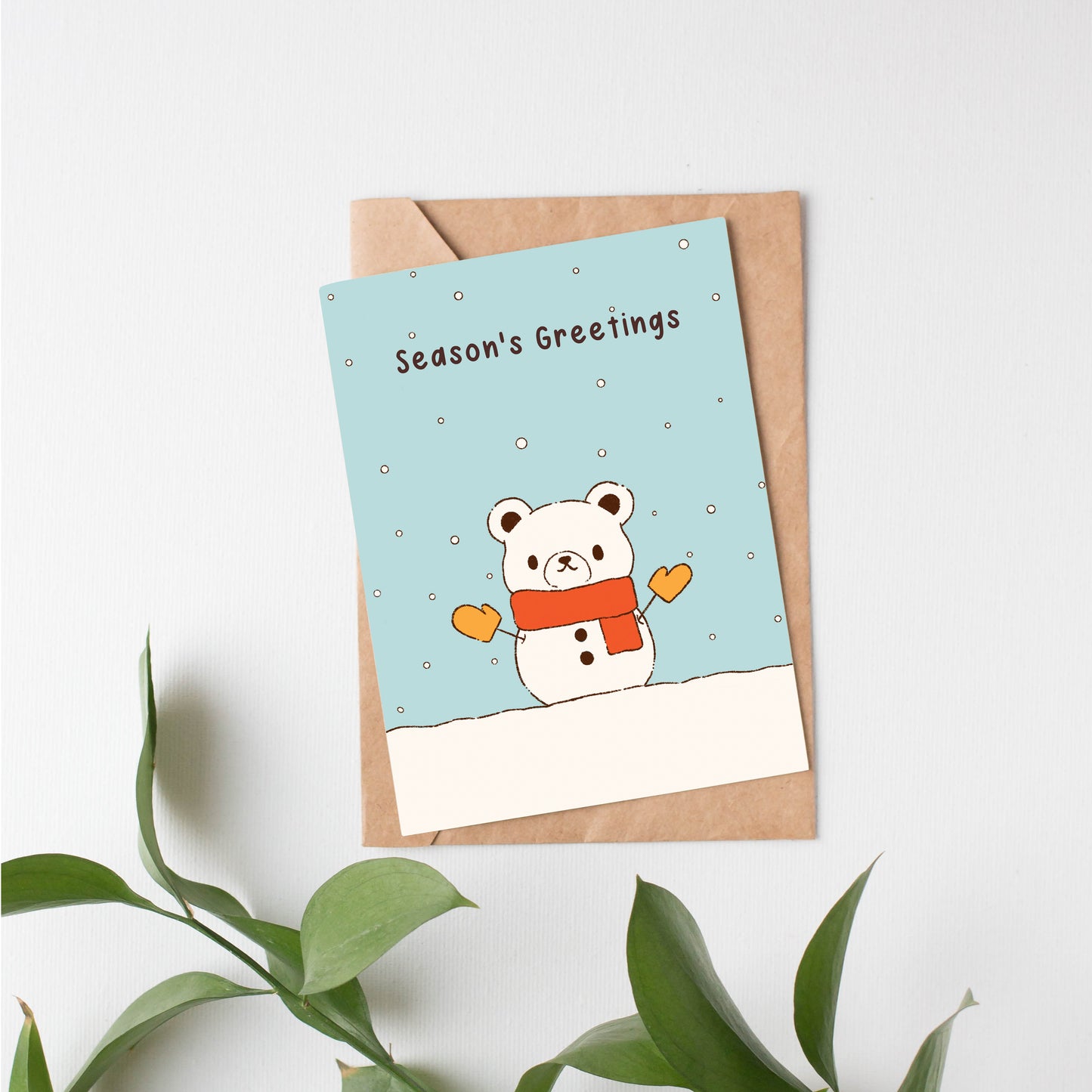 Snow bear greeting card