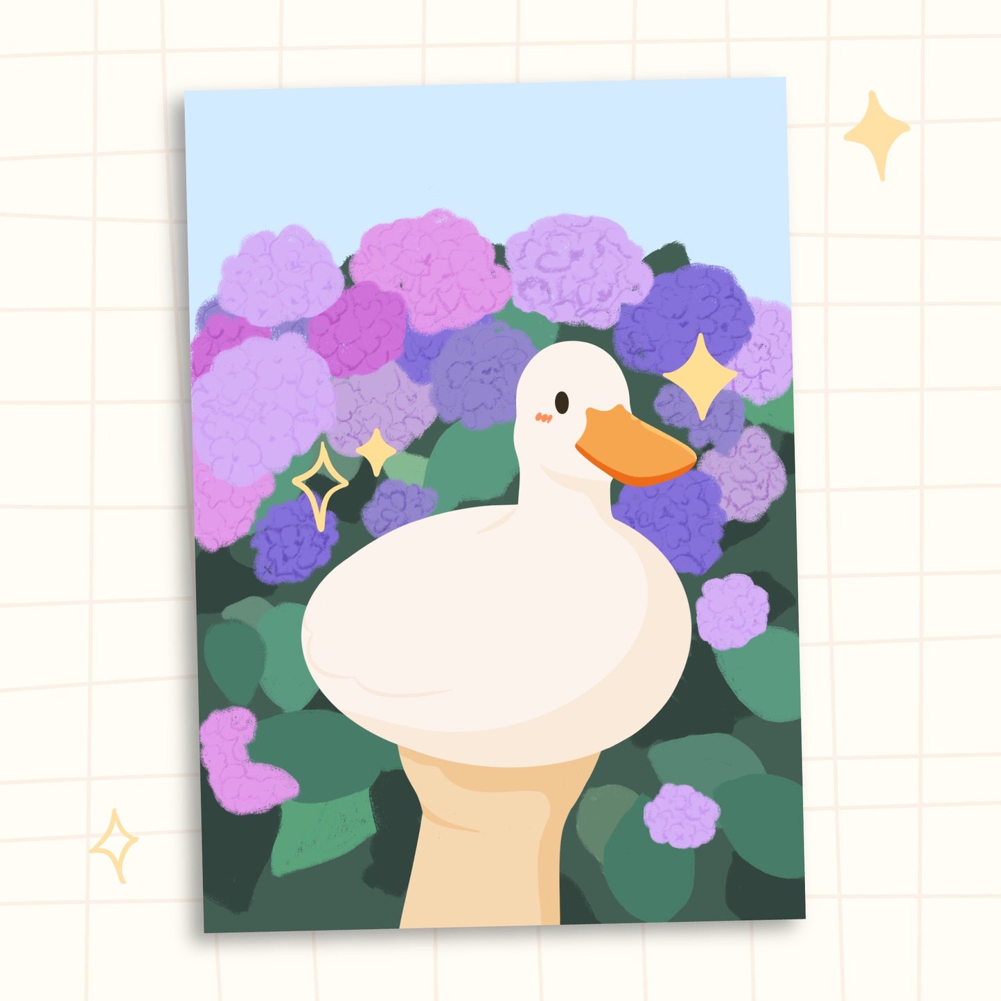 Hydrangea Duckie art print