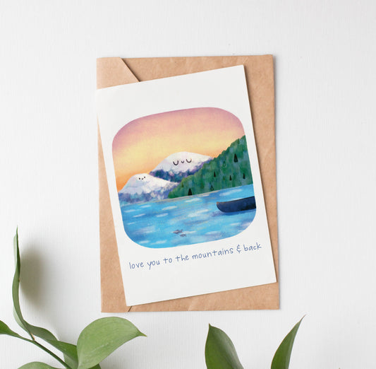 Mountains blank greeting card